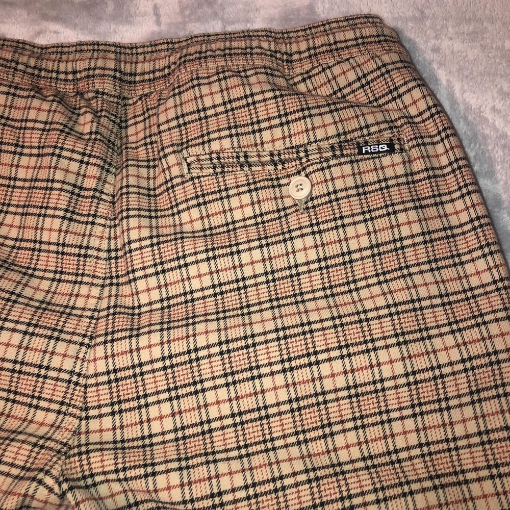 RSQ Pants Men's Size Large Beige Plaid Pull On Pants Elastic Waist Casual Pocket - Picture 13 of 16